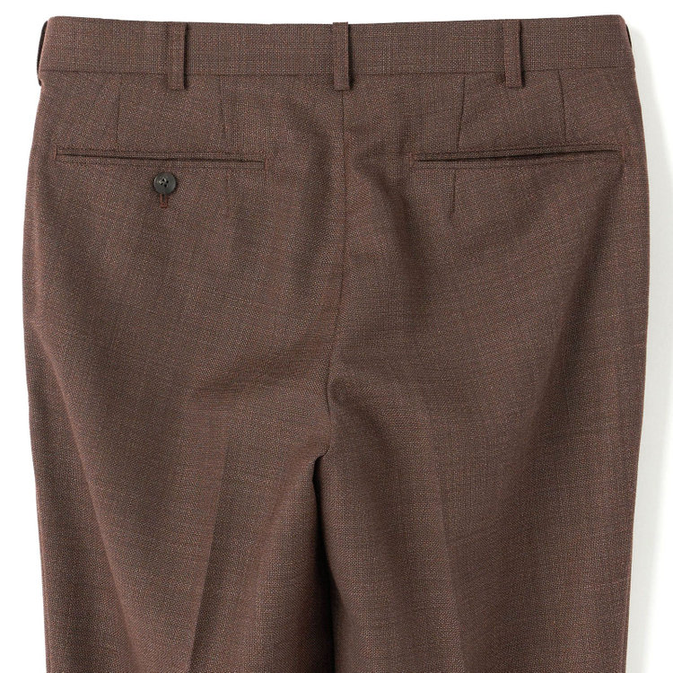 シルバーライン 【CLASSICO TAPERED】【春夏】3釦段返りシングルスーツ 2タック/ブラウン/NEW ZEALAND WOOL MIX/裾直し必要 赤濃色