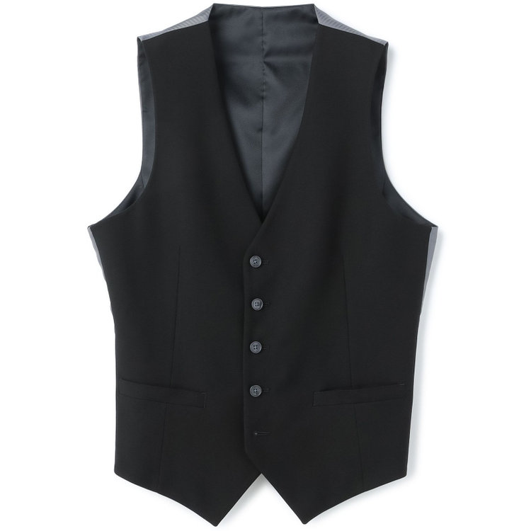 ブラックライン 【BL】【年間】リバーシブルジレ(ベスト)/ブラック×ソリッド＆グレー×ソリッド 黒