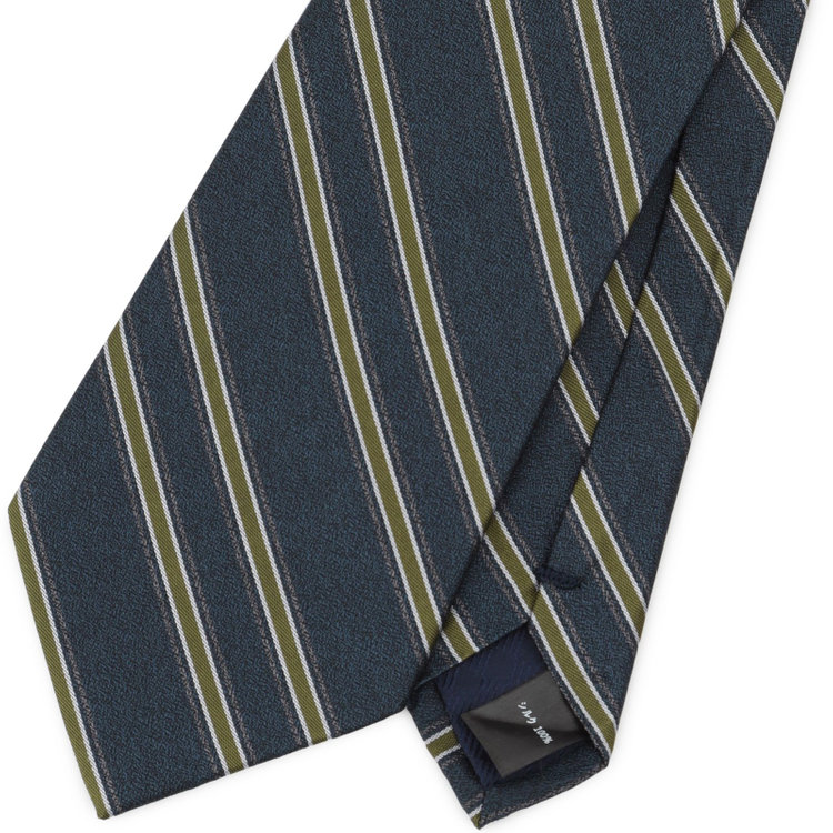 シルバーライン 【発送在庫あり】【SILVER LINE】シルクストライプネクタイ 8.0cm幅/ネイビー×グリーン その他