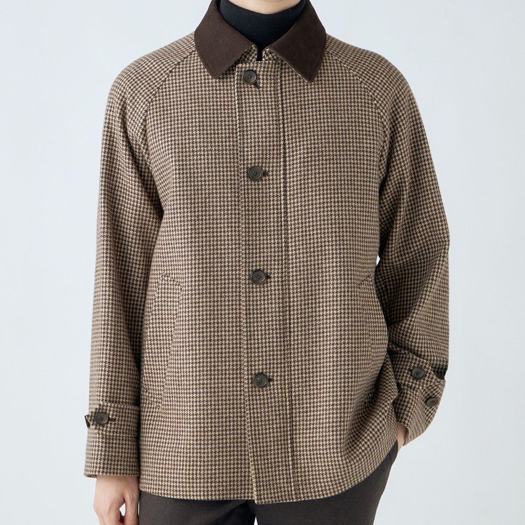 シルバーライン 【SL】ウールブレンドデュアリティショートコート/ブラウン/140S BLENDED EXTRA FINE MERINO WOOL 茶中間