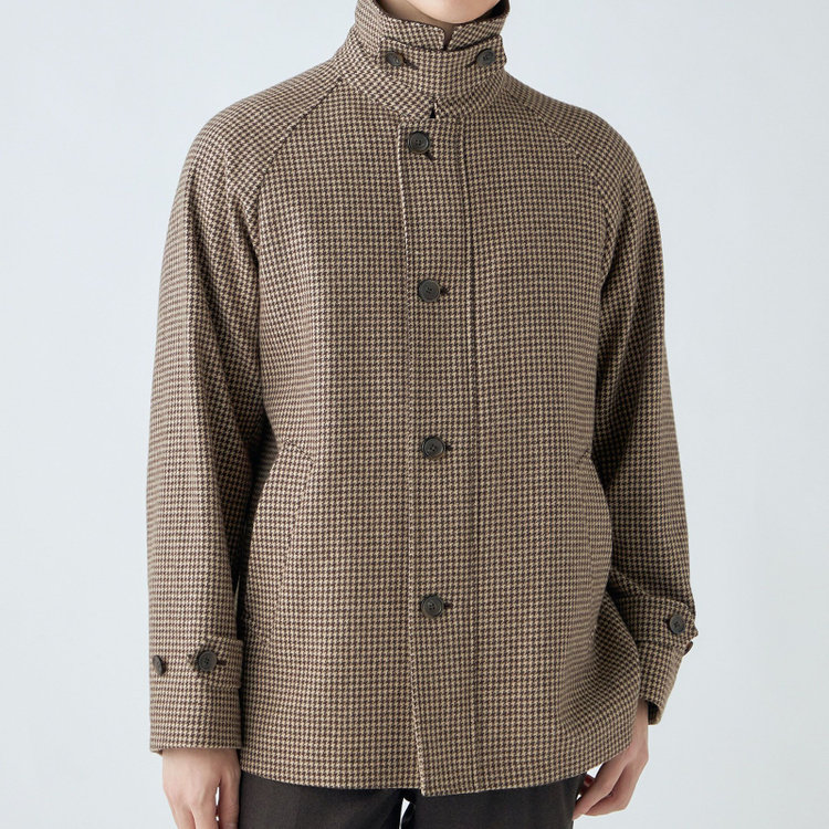 シルバーライン 【SL】ウールブレンドデュアリティショートコート/ブラウン/140S BLENDED EXTRA FINE MERINO WOOL 茶中間