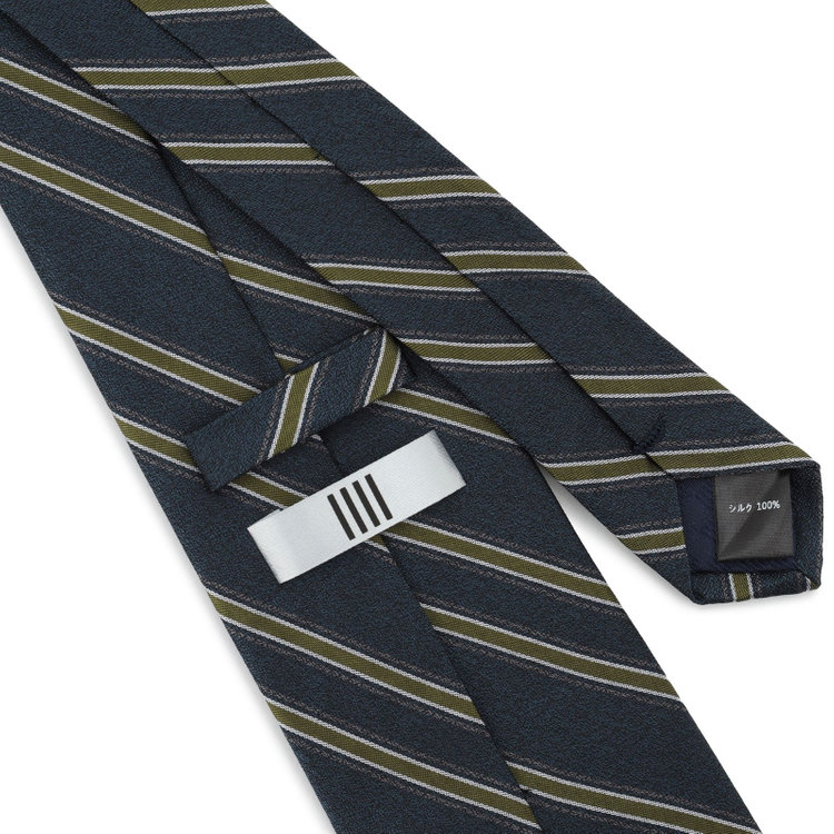 シルバーライン 【発送在庫あり】【SILVER LINE】シルクストライプネクタイ 8.0cm幅/ネイビー×グリーン その他