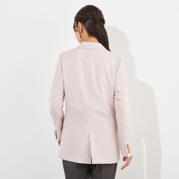シルバーライン 【SILVER LINE】【春夏】6釦2掛けダブルブレザー/4S SUSTAINABILITY&ECOLOGY FABRIC/ピンク×メタル釦 赤淡色
