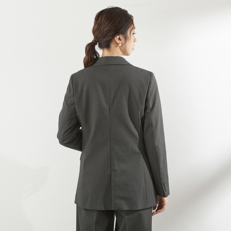 シルバーライン 【RELAX WIDE】【秋冬】 1釦シングルジャケットワイドパンツスーツ/グレー/4S SUSTAINABILITY&ECOLOGY FABRIC/※パンツ裾上げ済仕様 グレー中間