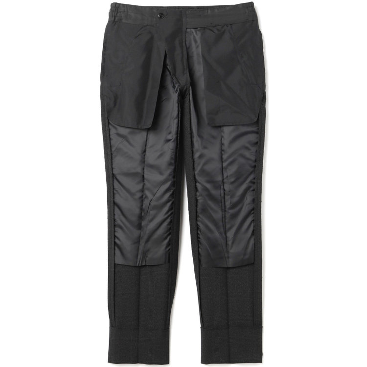 ブラックライン 【SLIM TAPERED_2】【秋冬】2釦シングルスリーピーススーツ 0タック/グレー×チェック/ウエストシャーリング/4S SUSTAINABILITY&ECOLOGY FABRIC/※パンツ裾上げ済仕様 グレー濃色