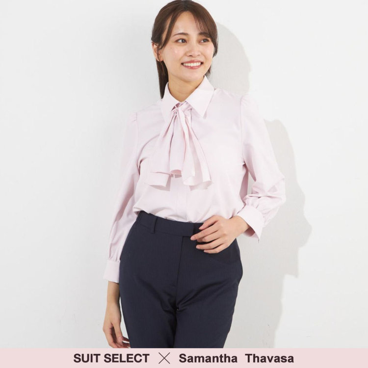 サマンサ 【SUIT SELECT×Samantha Thavasa】【長袖】2WAYボウタイブラウス/ピンク 赤淡色