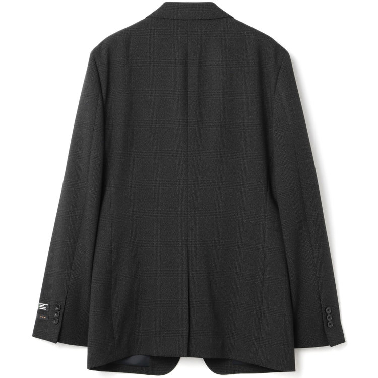 ブラックライン 【SLIM TAPERED_2】【秋冬】2釦シングルスリーピーススーツ 0タック/グレー×チェック/ウエストシャーリング/4S SUSTAINABILITY&ECOLOGY FABRIC/※パンツ裾上げ済仕様 グレー濃色