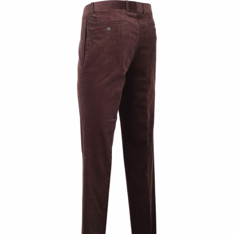 スーツセレクト 【WEB限定/OUTLET】【CLASSICO TAPERED】【秋冬】コットンブレンド 1タックテーパードパンツ/ブラウン×コーデュロイ ブラウン系(茶)