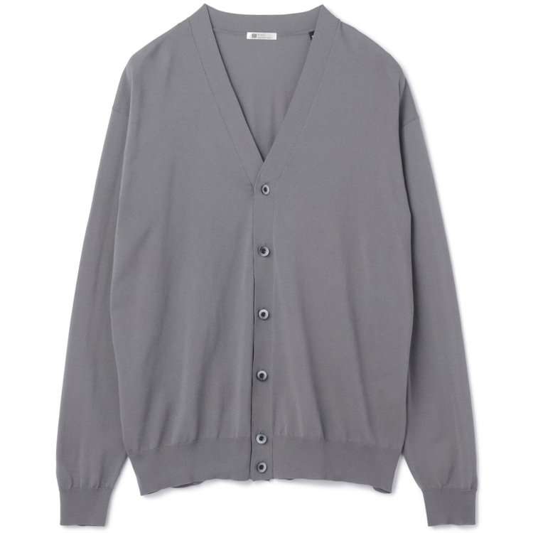 スーツセレクト  【RBC】【春夏】コットンブレンドニットカーディガン/グレー/マシンウォッシャブル グレー中間