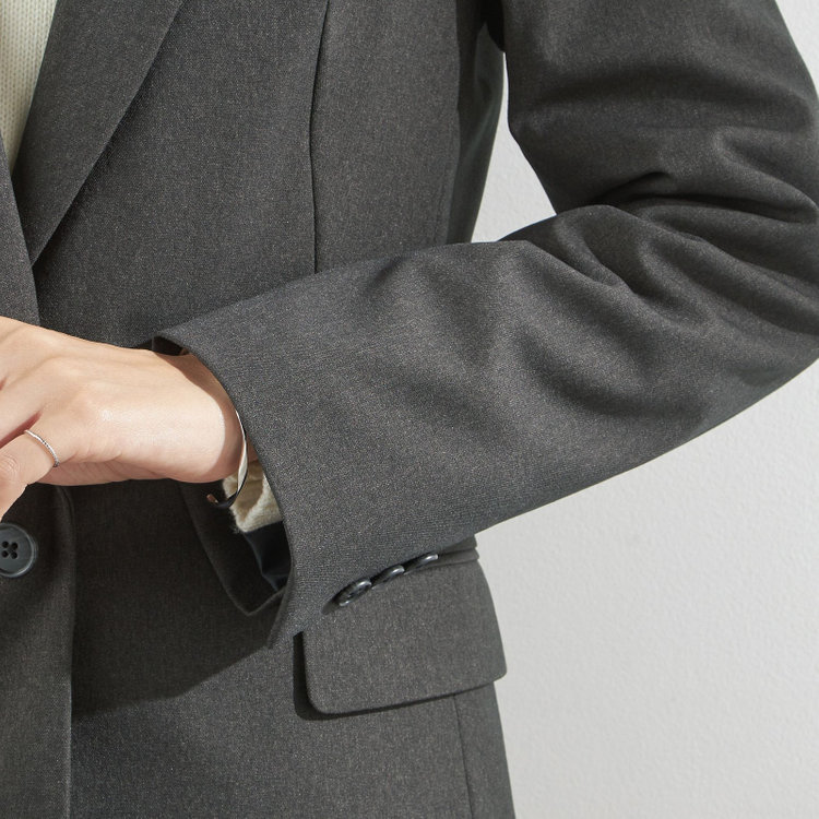 シルバーライン 【RELAX WIDE】【秋冬】 1釦シングルジャケットワイドパンツスーツ/グレー/4S SUSTAINABILITY&ECOLOGY FABRIC/※パンツ裾上げ済仕様 グレー中間