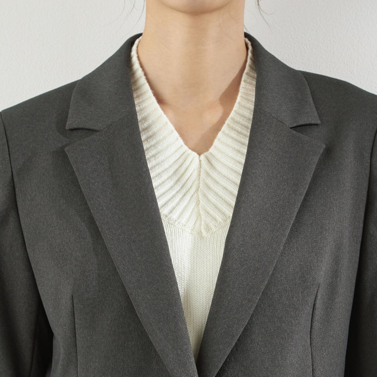 シルバーライン 【RELAX WIDE】【秋冬】 1釦シングルジャケットワイドパンツスーツ/グレー/4S SUSTAINABILITY&ECOLOGY FABRIC/※パンツ裾上げ済仕様 グレー中間