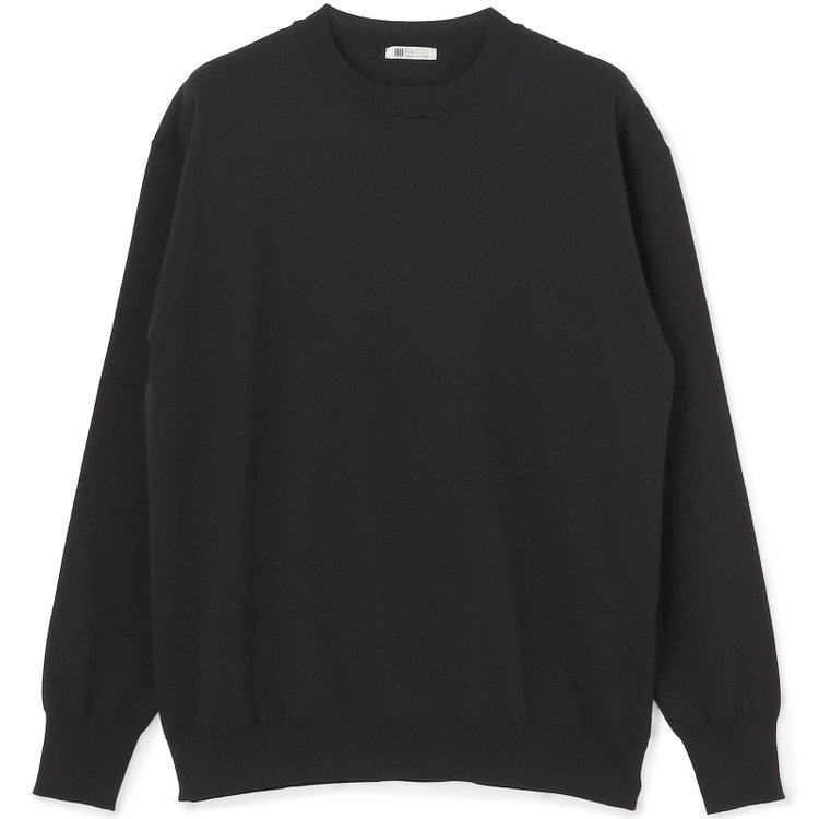 スーツセレクト 【RBC】コットンブレンドクルーネックニット/ブラック/マシンウォッシャブル/「UVカット」「接触冷感」 黒