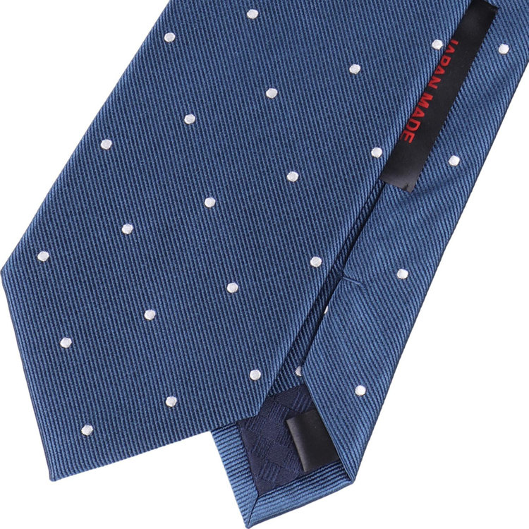 シルバーライン 【SL】シルクドットネクタイ 8.5cm幅/ネイビー+ホワイト/JAPAN MADE その他