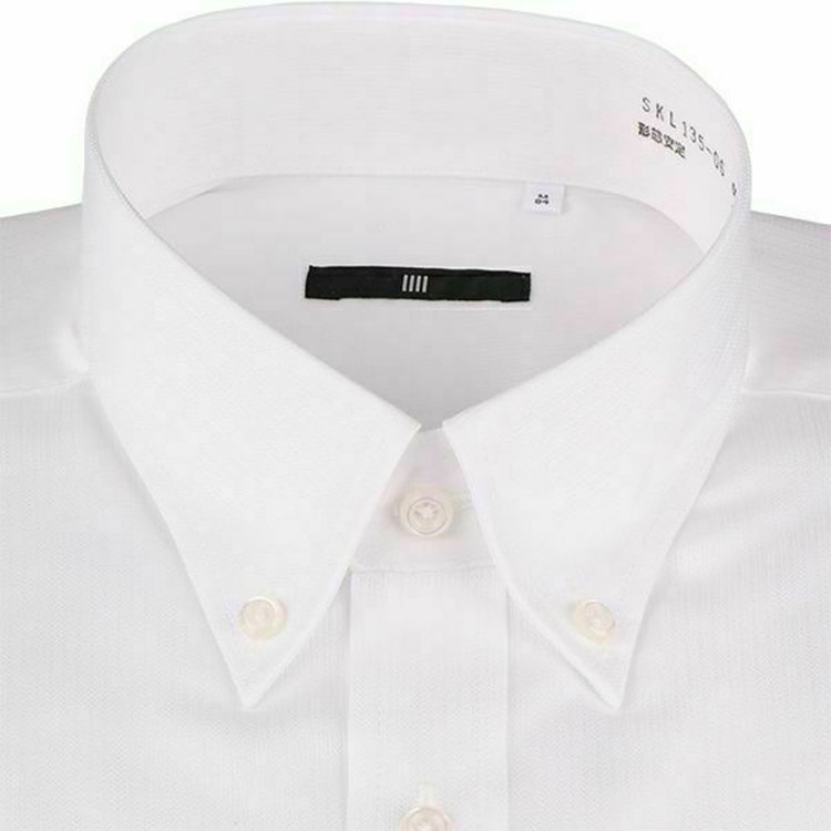 SUIT SELECT　アウトレット 【WEB限定/OUTLET/汚れ・変色・キズ等有】【BL-3】【形態安定】ボタンダウンドレスワイシャツ/ホワイト×ドビーストライプ 白