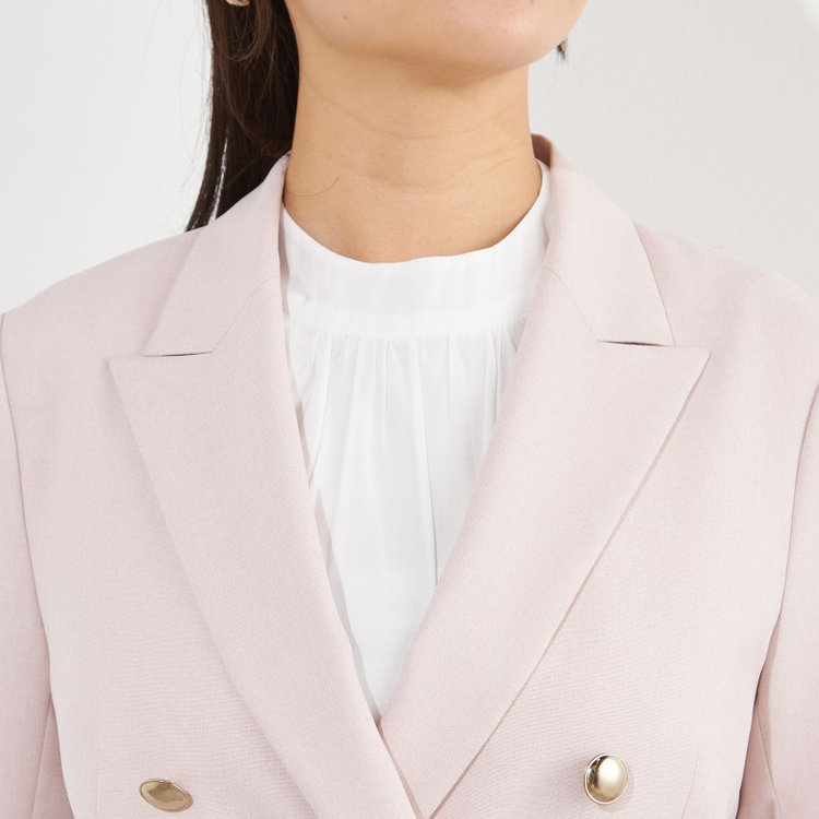 シルバーライン 【SILVER LINE】【春夏】6釦2掛けダブルブレザー/4S SUSTAINABILITY&ECOLOGY FABRIC/ピンク×メタル釦 赤淡色