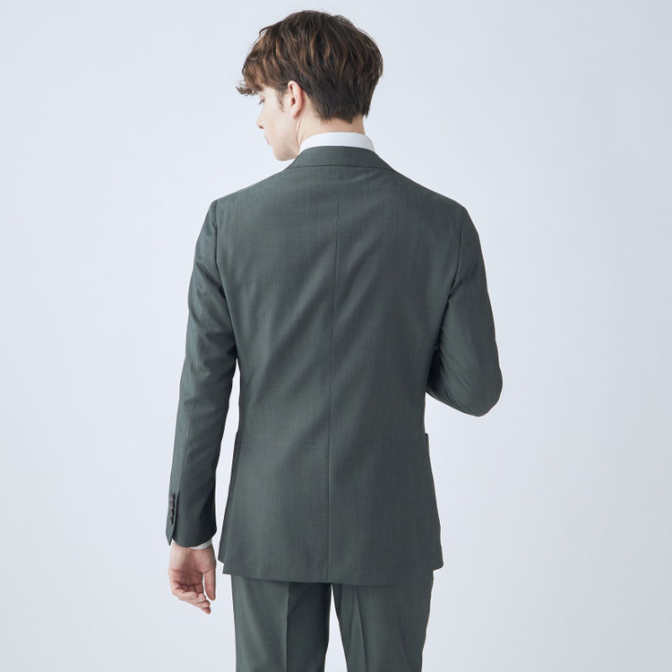 シルバーライン 【CLASSICO TAPERED】【春夏】3釦段返りシングルスーツ 2タック/カーキ/パッチポケット/ウエストムーブ/MARZOTTO/※パンツ裾直し必要 茶中間