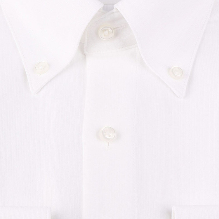 ブラックライン 【BLACK LINE】ボタンダウンワイシャツ/ホワイト×ドビーストライプ/「4S」スーパーノンアイロン・ストレッチ ホワイト系(白)