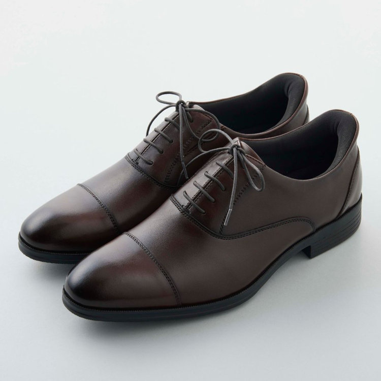 スーツセレクト 【発送在庫あり】靴べら不要！ハンズフリー仕様/ストレートチップ/ダークブラウン 茶濃色