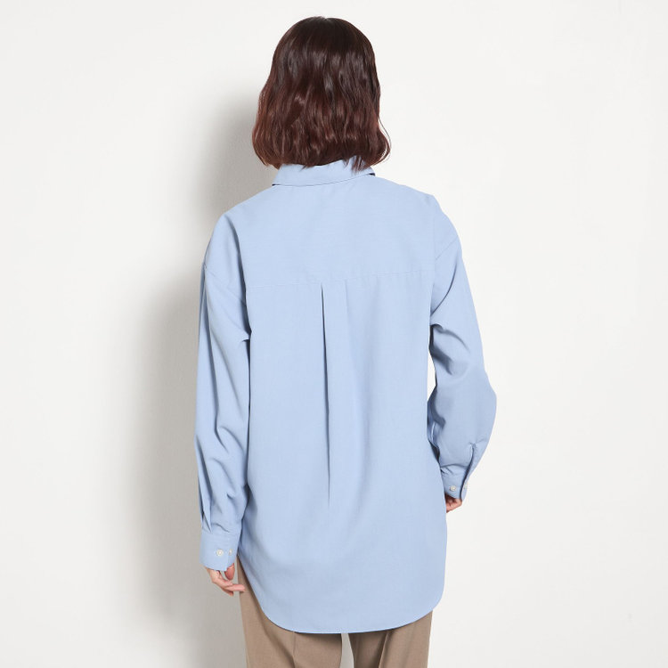 ブラックライン 【SILVER LINE】レギュラーカラーオバーサイズシャツ/ブルー 青中間