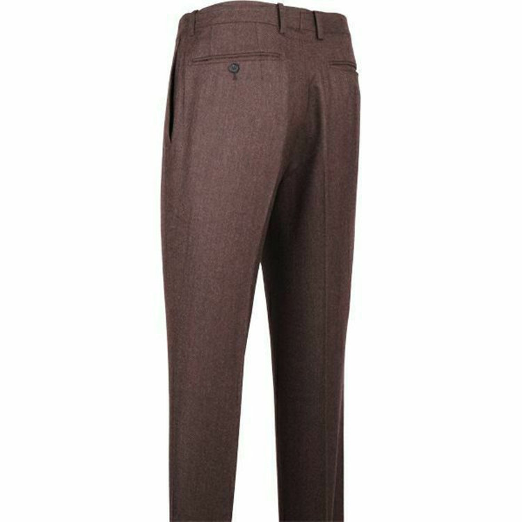 スーツセレクト 【WEB限定/OUTLET】【CLASSICO TAPERED】【秋冬】ウール 1タックテーパードパンツ/ブラウン×カルゼ/NEW ZEALAND WOOL MIX ブラウン系(茶)