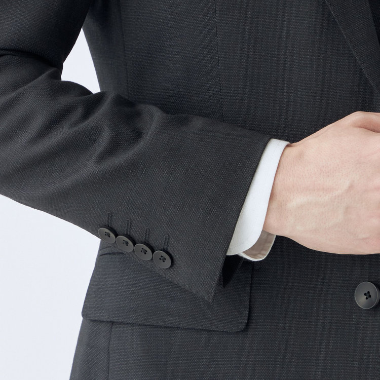 シルバーライン 【CLASSICO TAPERED】【年間】2釦シングルスリーピーススーツ 1タック/グレー×ピンドット/※裾上げ必要 グレー中間