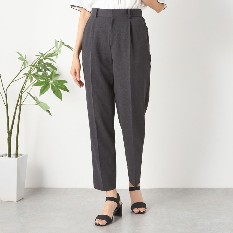 シルバーライン 【RELAX TAPERED】【春夏】1釦テーパードパンツスーツ/グレー/ウエストシャーリング/ウォッシャブル/4S SUSTAINABILITY&ECOLOGY FABRIC/※パンツ裾上げ済仕様 グレー濃色