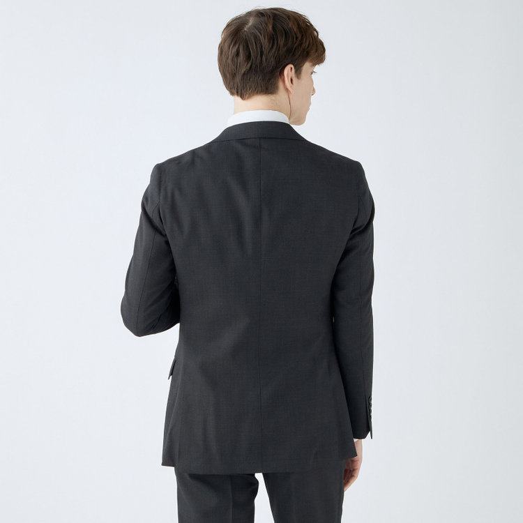 シルバーライン 【CLASSICO TAPERED】【年間】2釦シングルスリーピーススーツ 1タック/グレー×ピンドット/※裾上げ必要 グレー中間