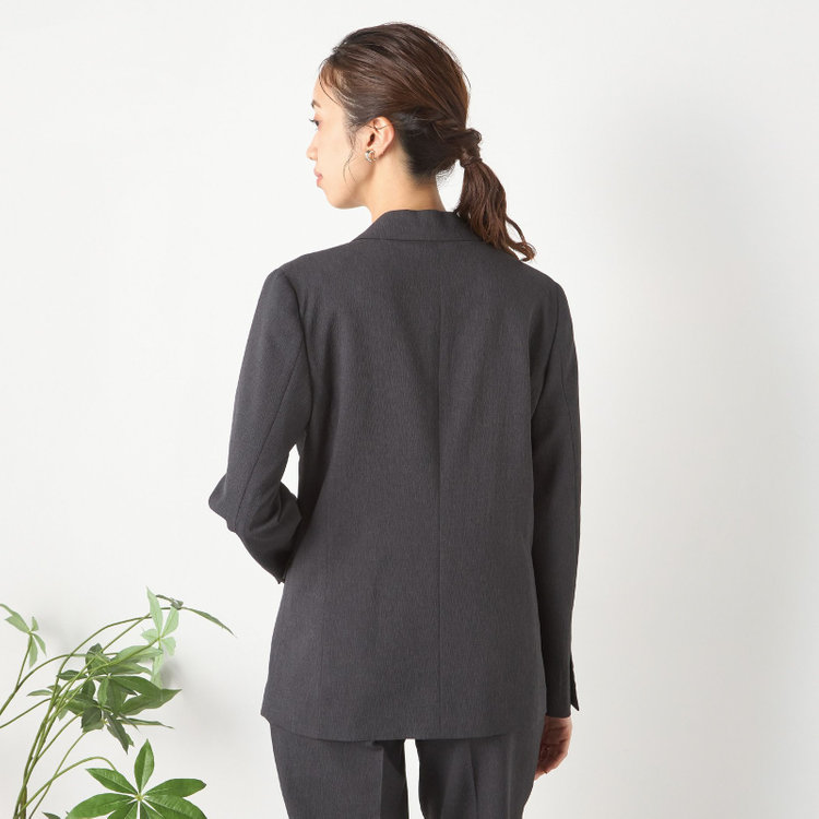 シルバーライン 【RELAX TAPERED】【春夏】1釦テーパードパンツスーツ/グレー/ウエストシャーリング/ウォッシャブル/4S SUSTAINABILITY&ECOLOGY FABRIC/※パンツ裾上げ済仕様 グレー濃色